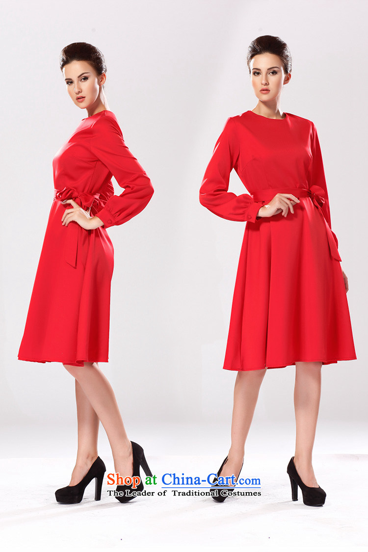 Gibez Card Dili autumn and winter female decorated in female skirt round-neck collar long-sleeved elegant red large dresses red XL Photo, prices, brand platters! The elections are supplied in the national character of distribution, so action, buy now enjoy more preferential! As soon as possible.