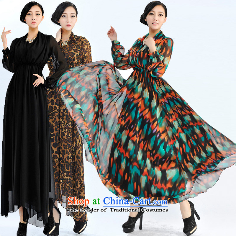 Gibez card empire model real patted three long-sleeved heap heap for advanced woven dresses leopard L picture, prices, brand platters! The elections are supplied in the national character of distribution, so action, buy now enjoy more preferential! As soon as possible.