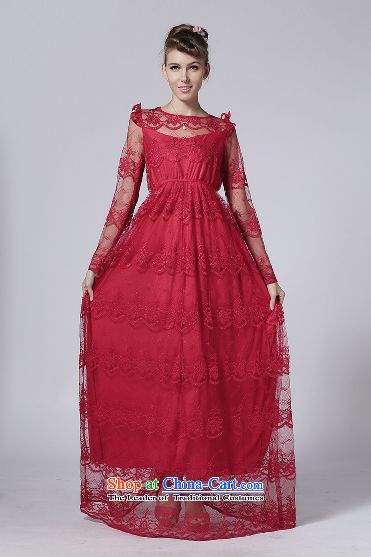 Gibez Card Dili gibez card in Dili, wine red Lace Embroidery of long-sleeved gown to skirt wine red M picture, prices, brand platters! The elections are supplied in the national character of distribution, so action, buy now enjoy more preferential! As soon as possible.