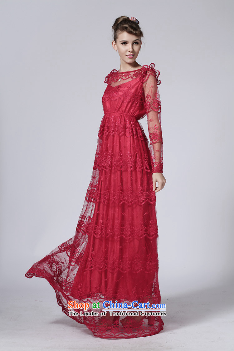 Gibez Card Dili gibez card in Dili, wine red Lace Embroidery of long-sleeved gown to skirt wine red M picture, prices, brand platters! The elections are supplied in the national character of distribution, so action, buy now enjoy more preferential! As soon as possible.