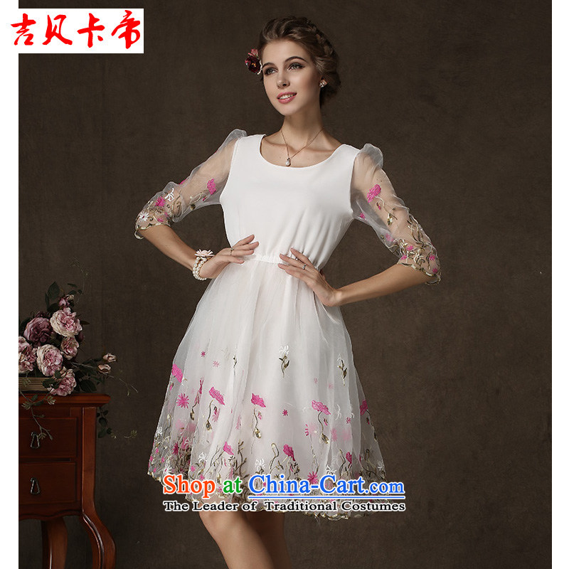 Gibez card in Dili, forming the autumn and winter in Cuff Positioning through a single flower advanced European root yarn dresses picture color XL, Gil Bekaa in Dili (JIBEIKADI) , , , shopping on the Internet