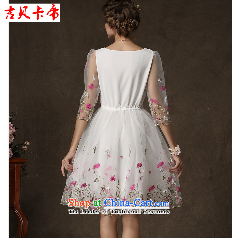 Gibez card in Dili, forming the autumn and winter in Cuff Positioning through a single flower advanced European root yarn dresses picture color XL, Gil Bekaa in Dili (JIBEIKADI) , , , shopping on the Internet