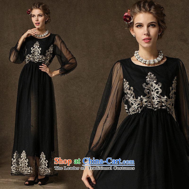 Gibez Card Dili Gibez Card Dili retro gold wire embroidered long-sleeved dresses and gauze engraving dragging long skirt black L picture, prices, brand platters! The elections are supplied in the national character of distribution, so action, buy now enjoy more preferential! As soon as possible.