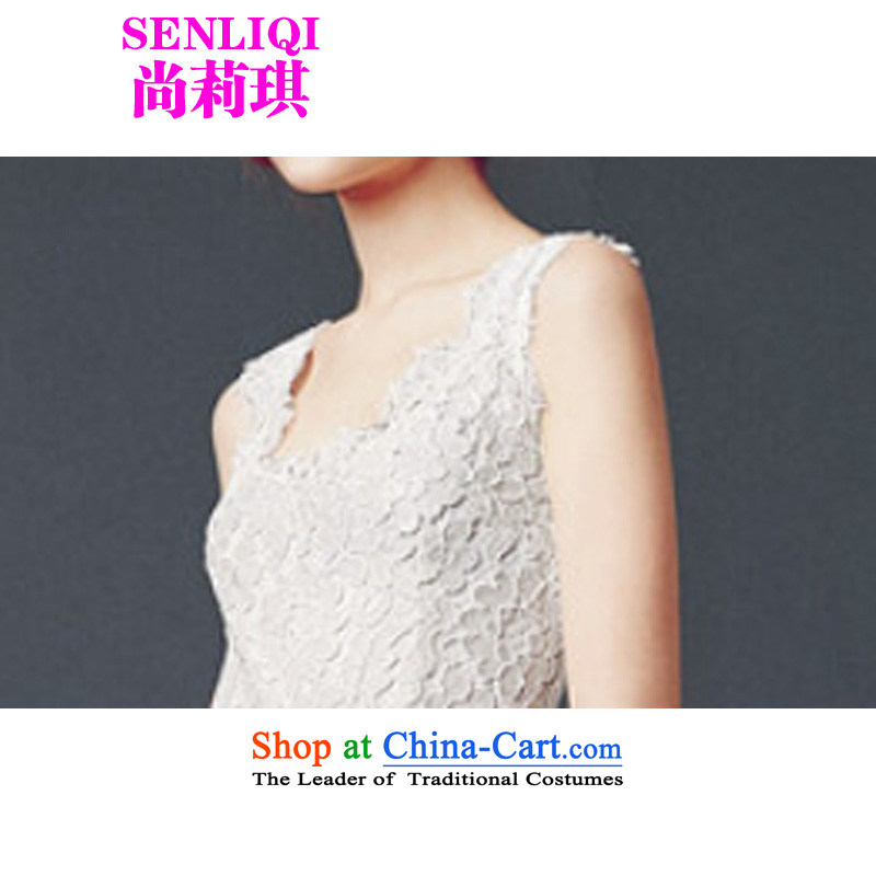 Yet Liqi tasteful minimalist modern 2015 Sau San new women's black velvet waistband lace long skirt wedding services 8807 White M, yet liqi shopping on the Internet has been pressed.