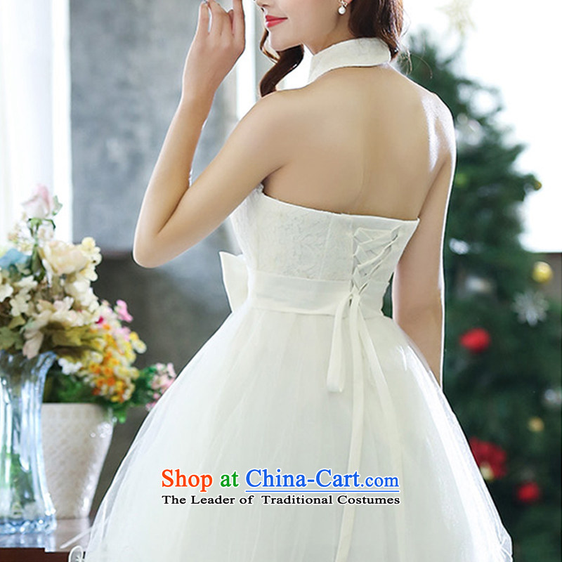 Pull the spring of Memnarch new bride bows services also Hang Sau San video thin bon bon PETTICOAT short skirts, field and sexy banquet dinner dress white , L-down a cluster of Memnarch shopping on the Internet has been pressed.