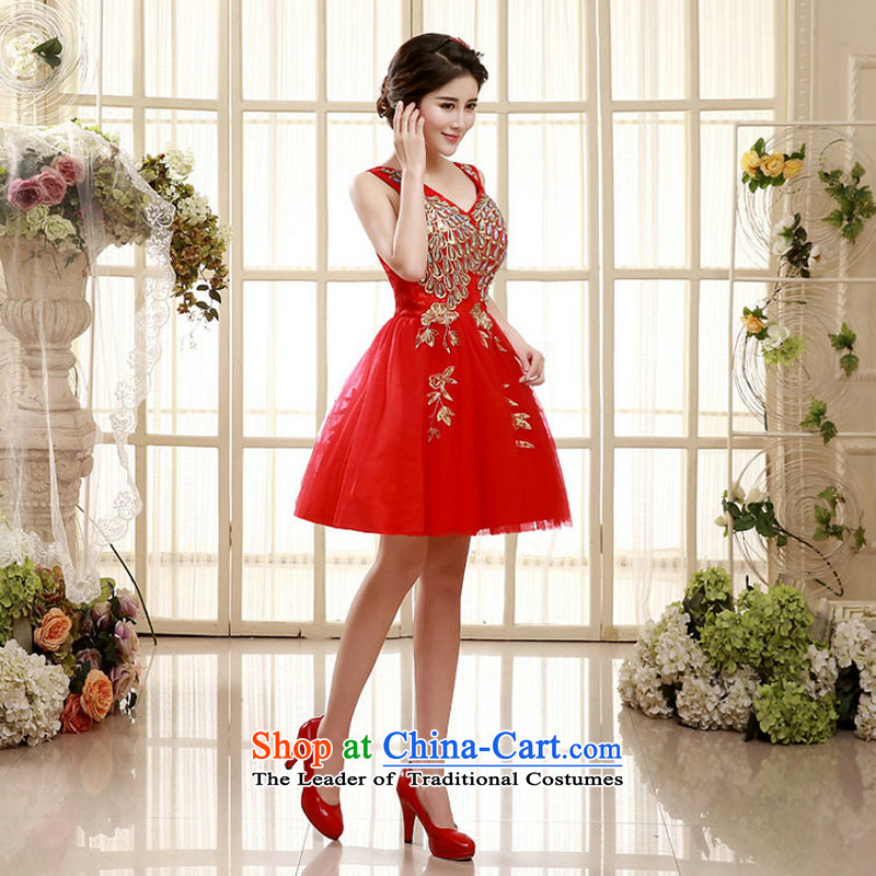There is also optimized 8d dress 2015 new shoulders lace Sau San spring and summer short, under the auspices of the betrothal dress xs5546 red color 9M, yet optimized shopping on the Internet has been pressed.