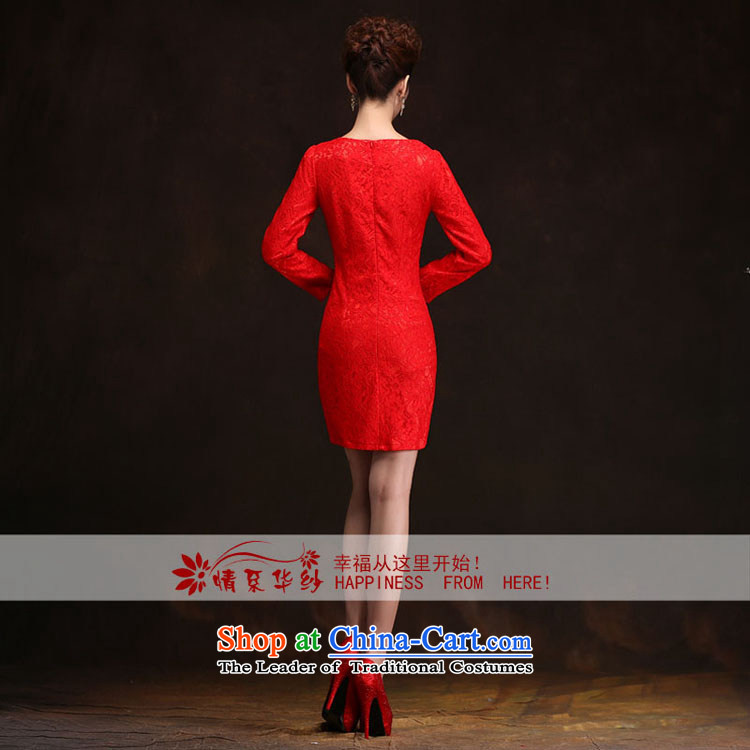 Qing Hua yarn Korean New cheongsam dress 2015 spring, long-sleeved brides marriage bows to the summer evening red door skirt red XXL picture, prices, brand platters! The elections are supplied in the national character of distribution, so action, buy now enjoy more preferential! As soon as possible.