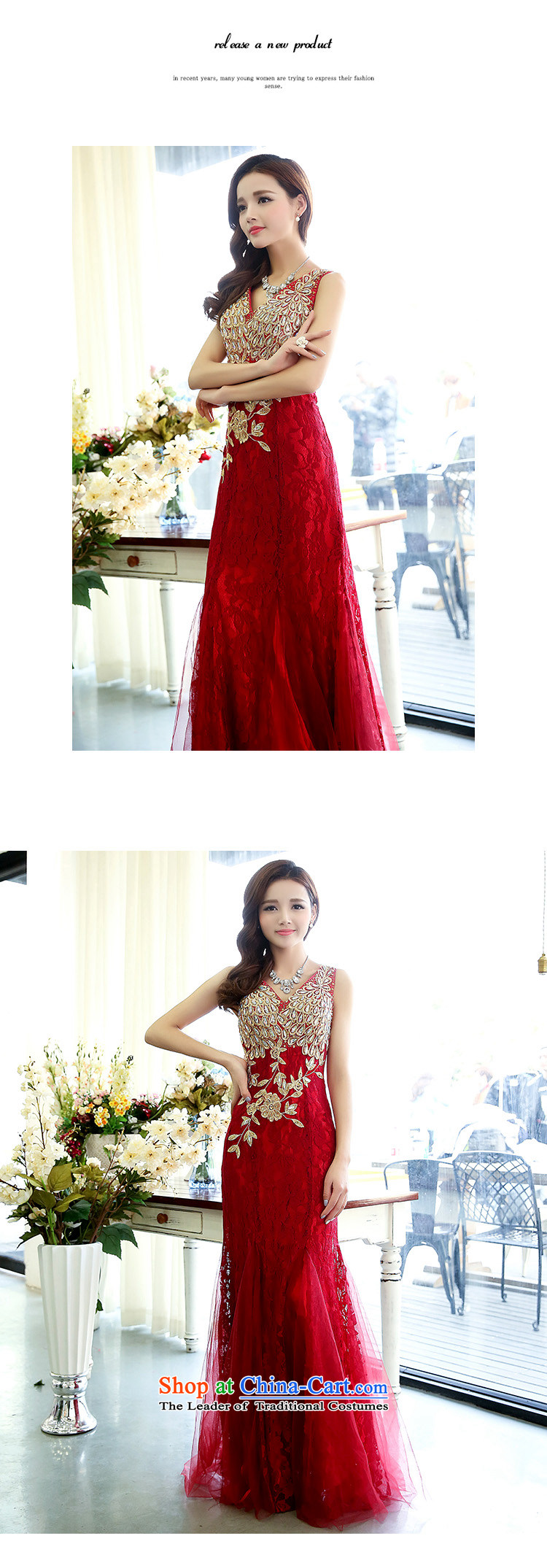The Lok Yan Sha   2015 new spring and autumn, sexy V-Neck upscale red lace crowsfoot Sau San marriages long bows dress large red L picture, prices, brand platters! The elections are supplied in the national character of distribution, so action, buy now enjoy more preferential! As soon as possible.