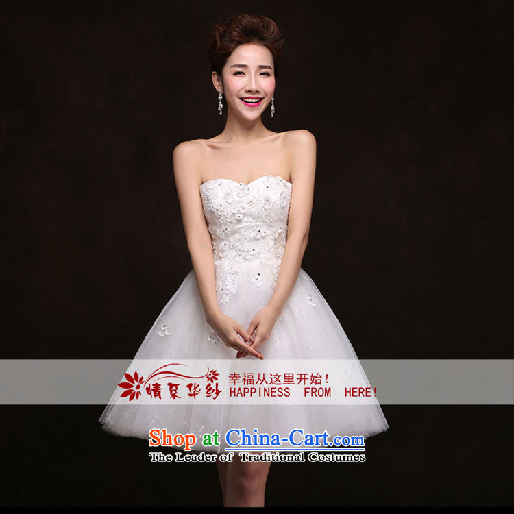 Qing Hua yarn bride short skirt married a small dress yarn evening dresses and stylish lace anointed chest bows bridesmaid service dinner services under the auspices of white L picture, prices, brand platters! The elections are supplied in the national character of distribution, so action, buy now enjoy more preferential! As soon as possible.