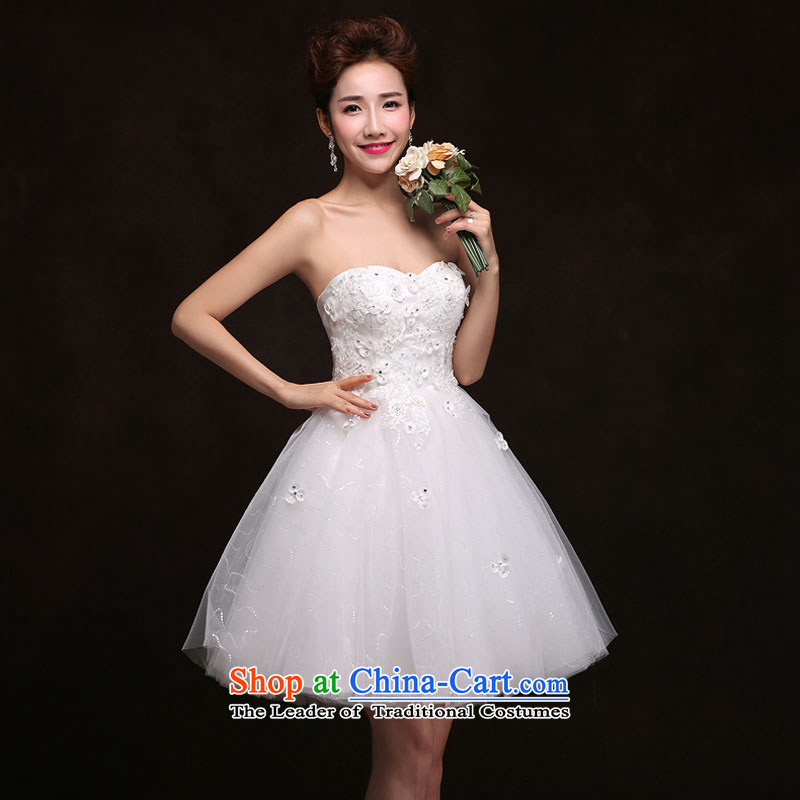 Qing Hua yarn bride short skirt married a small dress yarn evening dresses and stylish lace anointed chest bows bridesmaid service dinner services under the auspices of the China White L, yarn , , , shopping on the Internet