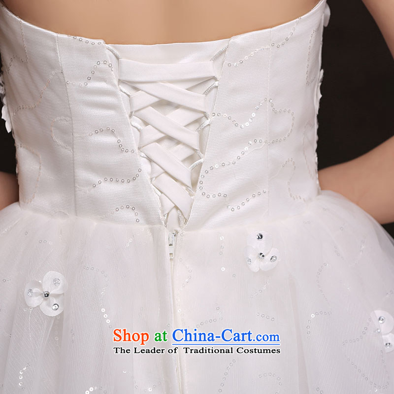 Qing Hua yarn bride short skirt married a small dress yarn evening dresses and stylish lace anointed chest bows bridesmaid service dinner services under the auspices of the China White L, yarn , , , shopping on the Internet