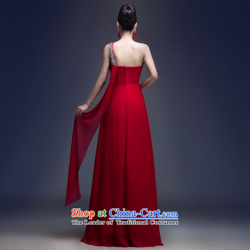 Wedding dresses shoulder bows Services New 2015 married women dress stylish wedding night wear will long wine red M Blooming crazy (chunhuaqiuyue) , , , shopping on the Internet