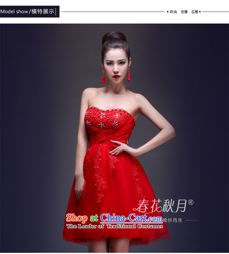 Toasting champagne marriage services Korean short of stylish dress 2015 new red band wedding brides 