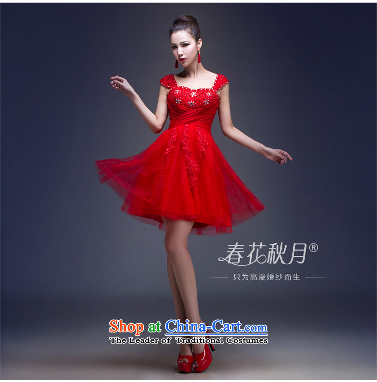 Toasting champagne marriage services Korean short of stylish dress 2015 new red band wedding brides 