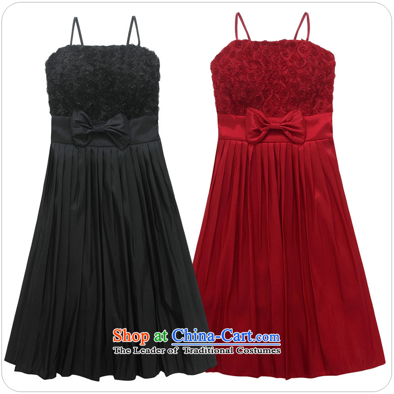 C.o.d. 2015 new summer sweet rose slips xl small red dress bows skirt bridesmaid sister dress skirt of black skirt are approximately 90-120 catties of code is still of the land has been pressed clothes shopping on the Internet