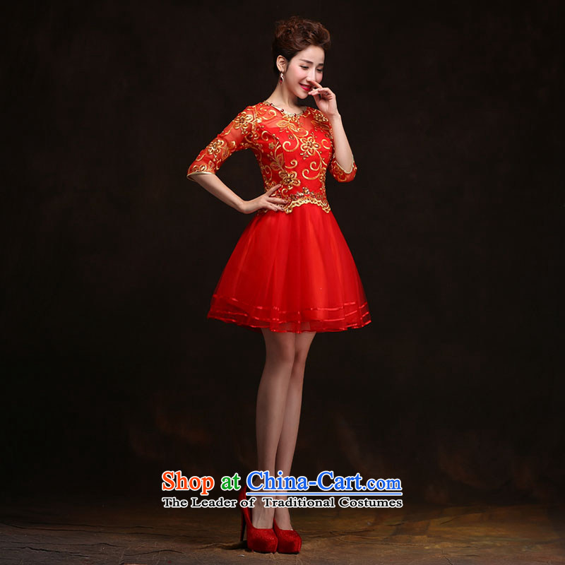 Qing Hua yarn in spring and summer 2015 new short-sleeved red, stylish wedding dress qipao toasting champagne bridal services for red size does not accept the return of the Qing Hua yarn , , , shopping on the Internet