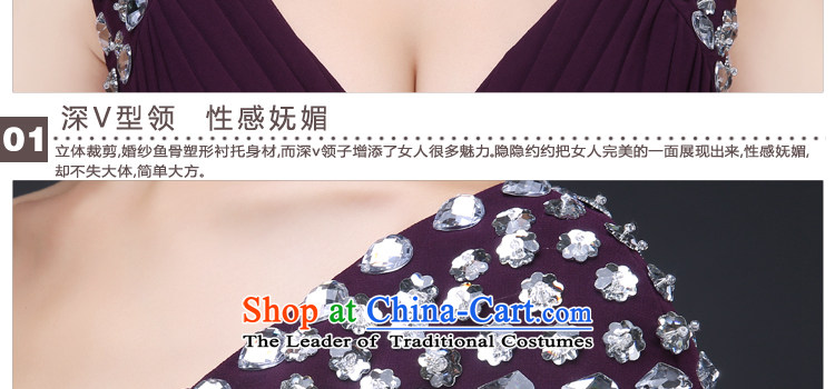 Jie Mija 2015 new stylish Long Purple deep bows services V bride moderator will dress Sau San banquet purple XL Photo, prices, brand platters! The elections are supplied in the national character of distribution, so action, buy now enjoy more preferential! As soon as possible.