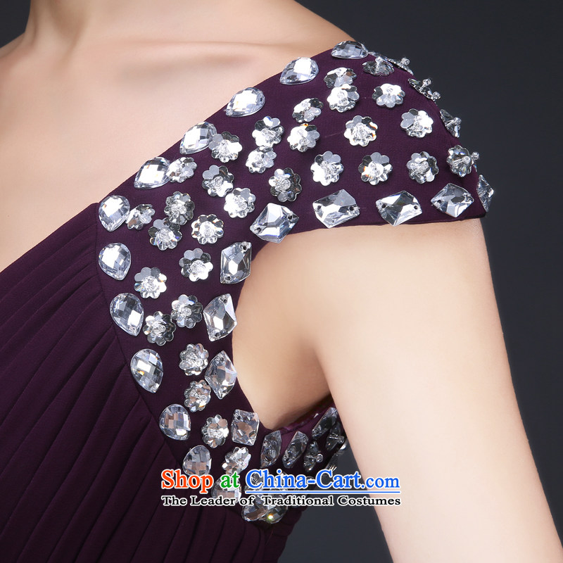 Jie Mija 2015 new stylish Long Purple deep bows services V bride moderator will dress Sau San banquet purple XL, Cheng Kejie mia , , , shopping on the Internet
