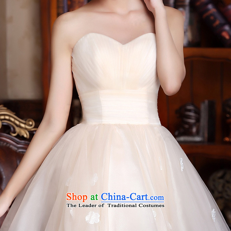 A Bride wedding dresses 2015 Spring bridesmaid dress bride bows services wedding dress 2102 champagne color S, a bride shopping on the Internet has been pressed.