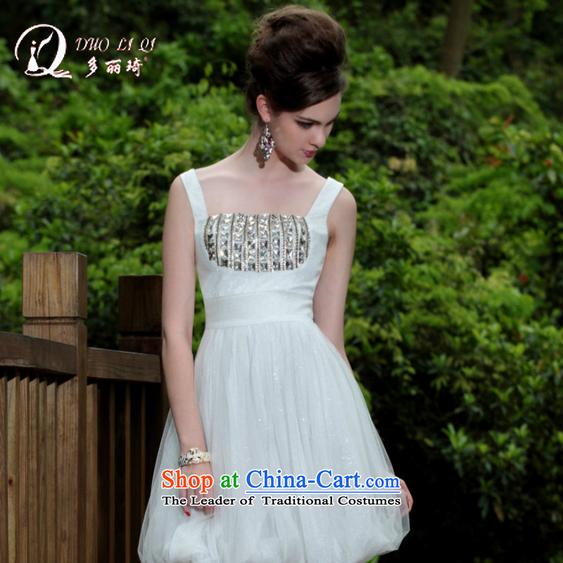 Doris Qi small dress shoulders western dress short white dresses, M, Doris Qi (doris dress) , , , shopping on the Internet