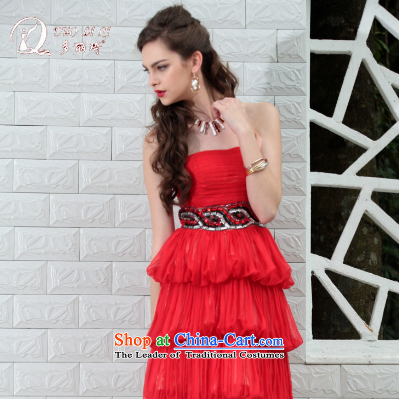 Doris Qi small small red dress red dress bridesmaid 82697# dresses , red reception Doris Qi (doris dress) , , , shopping on the Internet