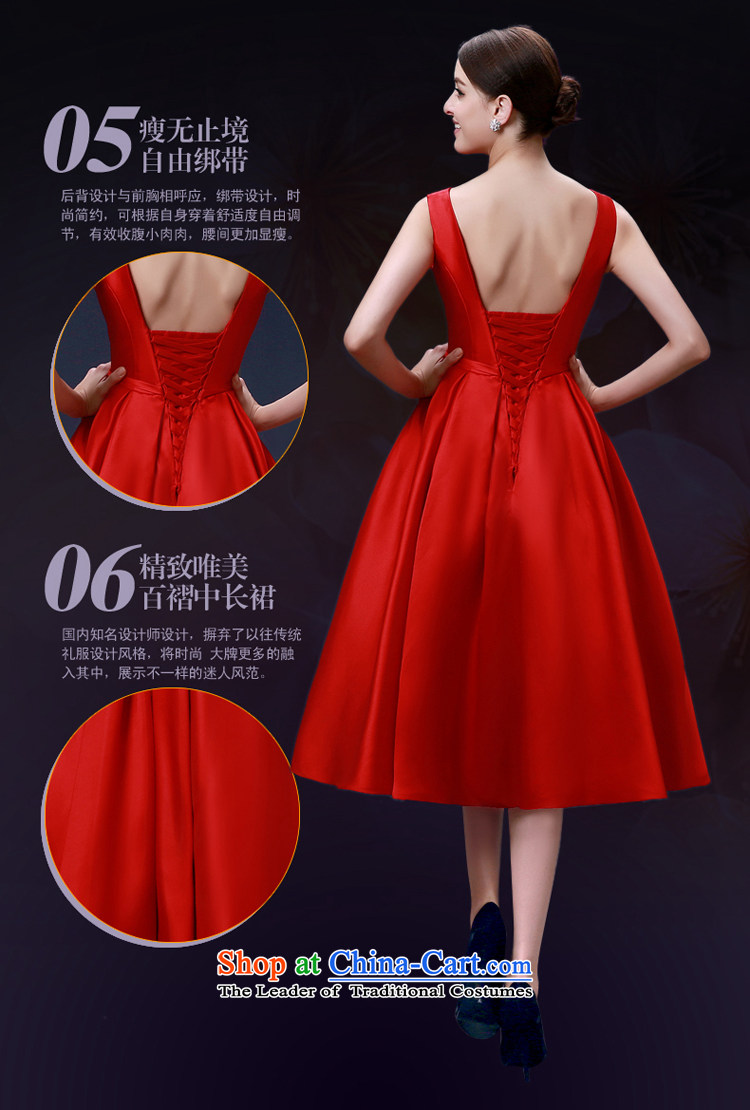 7 7 Color Tone Europe 2015 new marriages bows service, stylish dress small dress dress Sau San L030 red long pocket (NO) M picture, prices, brand platters! The elections are supplied in the national character of distribution, so action, buy now enjoy more preferential! As soon as possible.