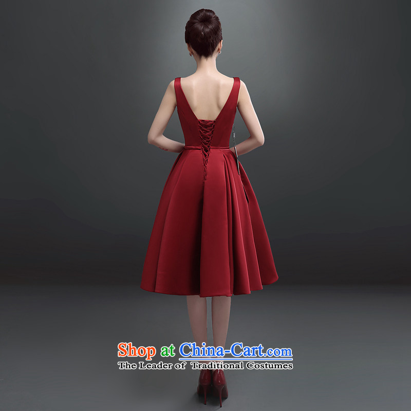7 7 Color Tone Europe 2015 new marriages bows service, stylish dress small dress dress Sau San L030 red long pocket (No), 7 color 7 Tone , , , shopping on the Internet