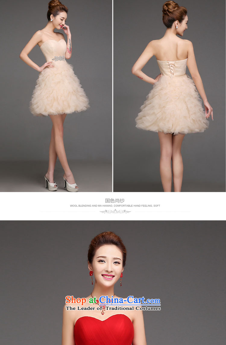 Bridesmaid dress 2015 new marriage short skirt and sisters, bridesmaid small dress skirt autumn and winter wedding dress champagne color S picture, prices, brand platters! The elections are supplied in the national character of distribution, so action, buy now enjoy more preferential! As soon as possible.