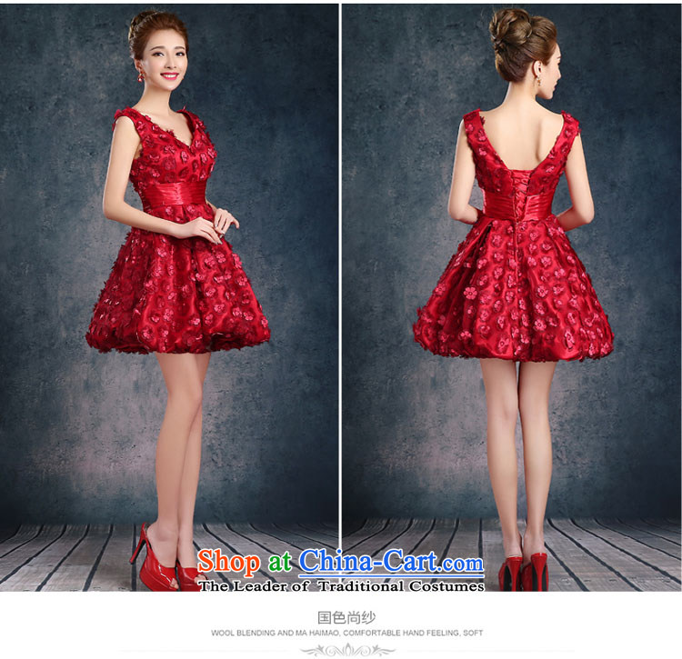 The autumn and winter, bridal dresses short 2015 new stylish wedding services red video thin bows bride evening dresses summer toner color depth v) L picture, prices, brand platters! The elections are supplied in the national character of distribution, so action, buy now enjoy more preferential! As soon as possible.