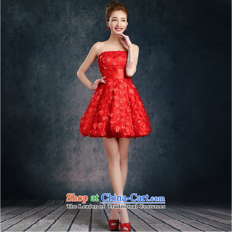 The autumn and winter, bridal dresses short 2015 new stylish wedding services red video thin bows bride evening dresses summer toner color depth) , L, country-v is sa , , , shopping on the Internet