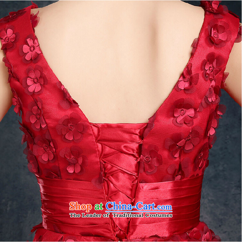 The autumn and winter, bridal dresses short 2015 new stylish wedding services red video thin bows bride evening dresses summer toner color depth) , L, country-v is sa , , , shopping on the Internet