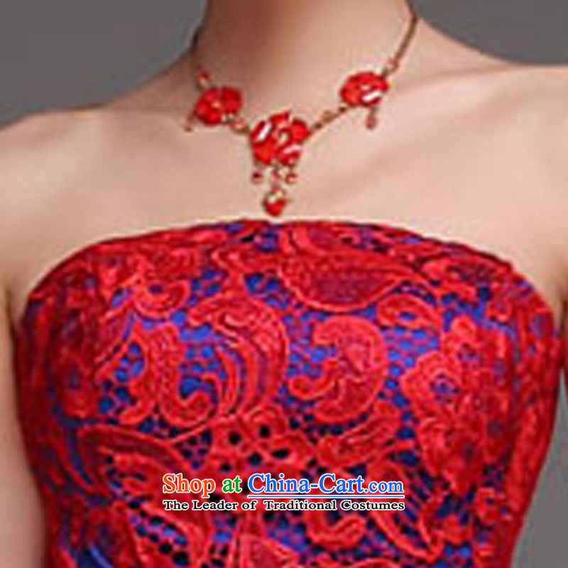 The new summer 2015) bows to Sau San short of marriage, bridal dresses autumn and winter large stylish red dress red color of the bows XXL, services is Windsor shopping on the Internet has been pressed.
