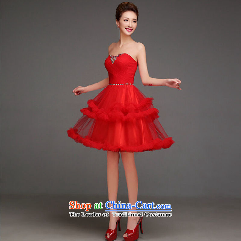The autumn and winter bride bows services 2015 new short of autumn and winter evening dresses annual dress marriage small dress skirt bridesmaid pink color of the service is Mona Lisa, L, , , , shopping on the Internet