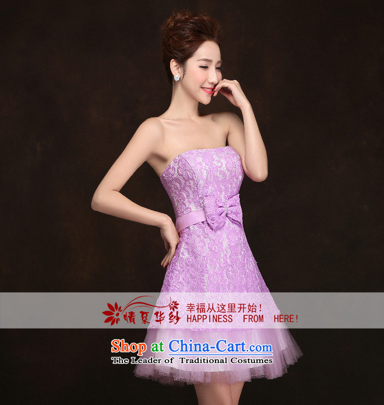 Qing Hua Sha fashionable new 2015 wedding dresses spring bridesmaid dress uniform purple short, sister mission as the size of the small red does not accept return pictures, prices, brand platters! The elections are supplied in the national character of distribution, so action, buy now enjoy more preferential! As soon as possible.