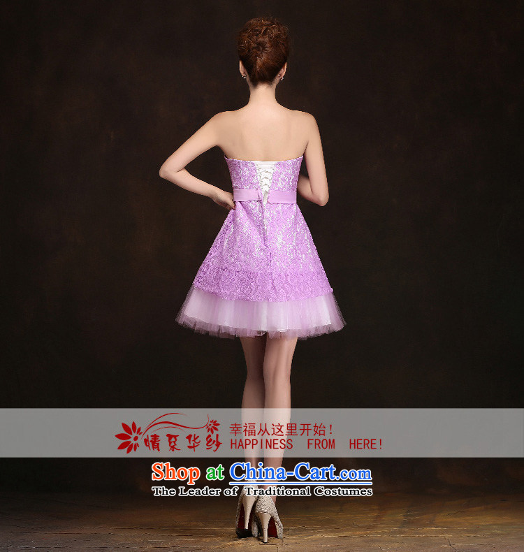 Qing Hua Sha fashionable new 2015 wedding dresses spring bridesmaid dress uniform purple short, sister mission as the size of the small red does not accept return pictures, prices, brand platters! The elections are supplied in the national character of distribution, so action, buy now enjoy more preferential! As soon as possible.
