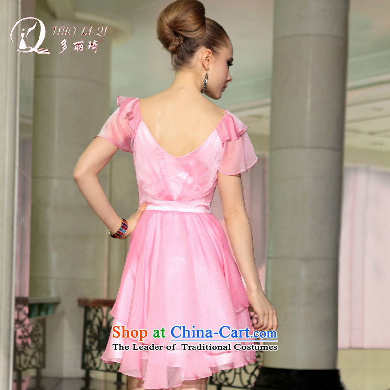 Doris Qi pink elegant bridesmaid bridal dresses pink , L, many small Lai Ki (doris dress) , , , shopping on the Internet