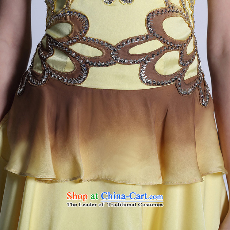 Doris Qi Western crowsfoot evening dress tail banquet dress original single western dress yellow L picture, prices, brand platters! The elections are supplied in the national character of distribution, so action, buy now enjoy more preferential! As soon as possible.