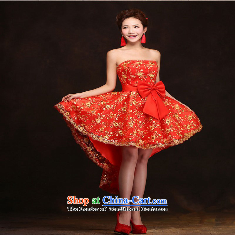 Love So Peng red bride bows services 2015 Spring/Summer New banquet dinner dress short, wedding dresses girls marry bridesmaid services do not need to be XXL support returning, love so Peng (AIRANPENG) , , , shopping on the Internet