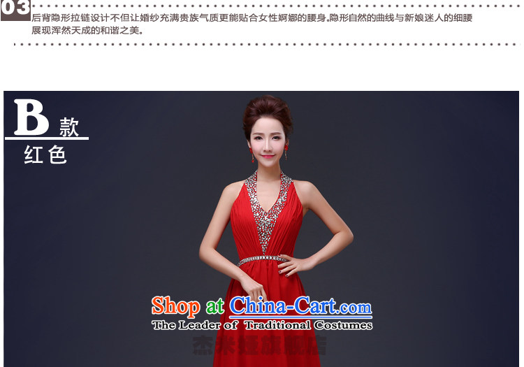 Jie mija bride dress bows services 2015 Spring new stylish V-Neck Purple Tie Banquet Sau San evening dresses long red L picture, prices, brand platters! The elections are supplied in the national character of distribution, so action, buy now enjoy more preferential! As soon as possible.