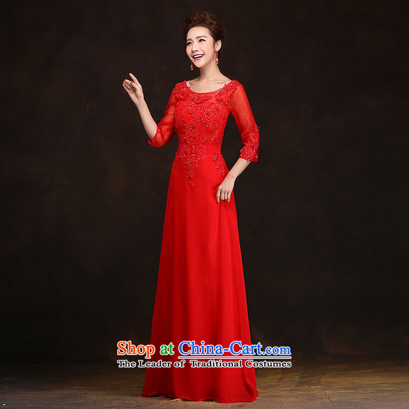 Qing Hua 2015 Spring, yarn marriages bows service long banquet in evening dress cuff Ms. wedding a field as the size of the Red does not accept the return of the Qing Hua yarn , , , shopping on the Internet