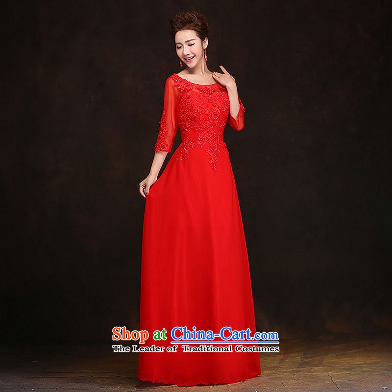 Qing Hua 2015 Spring, yarn marriages bows service long banquet in evening dress cuff Ms. wedding a field as the size of the Red does not accept the return of the Qing Hua yarn , , , shopping on the Internet