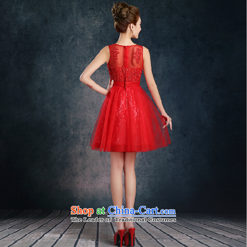 Short of evening new 2015 wedding banquet dinner dress autumn and winter thick red dress XXL, Sau San brides of color is sa , , , shopping on the Internet