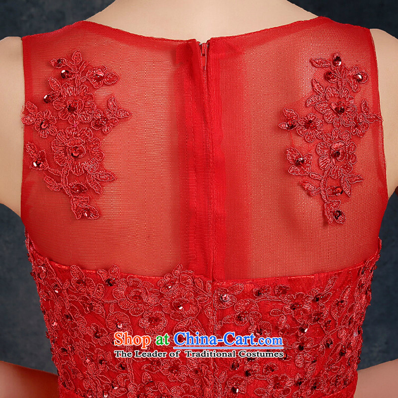Short of evening new 2015 wedding banquet dinner dress autumn and winter thick red dress XXL, Sau San brides of color is sa , , , shopping on the Internet