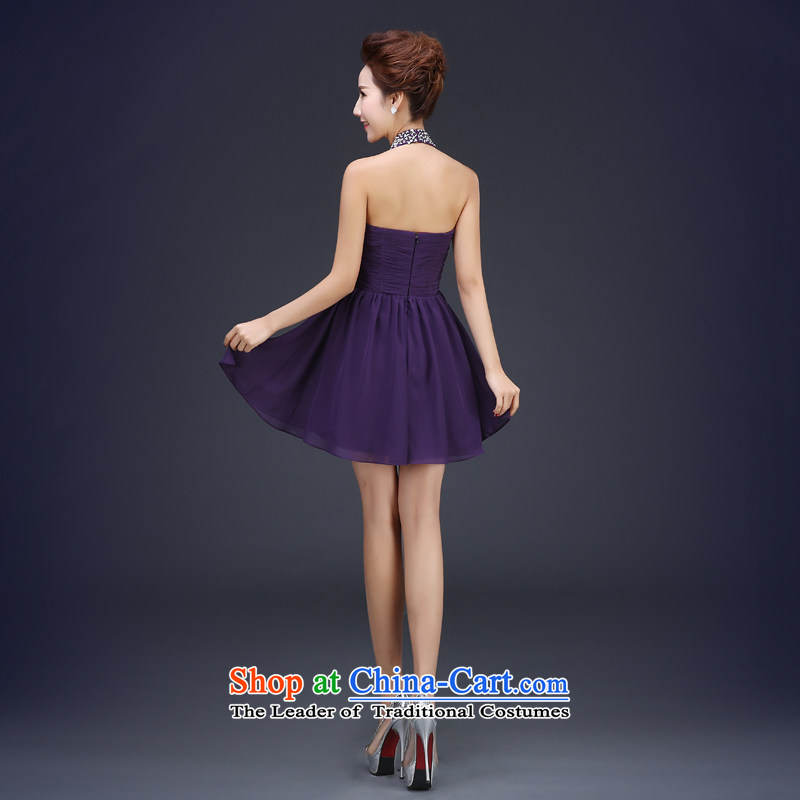 Jie Mija 2015 new bridesmaid service) bridesmaid skirt small dress bows service bridal dresses marriage evening dresses spring and summer purple M Cheng Kejie mia , , , shopping on the Internet