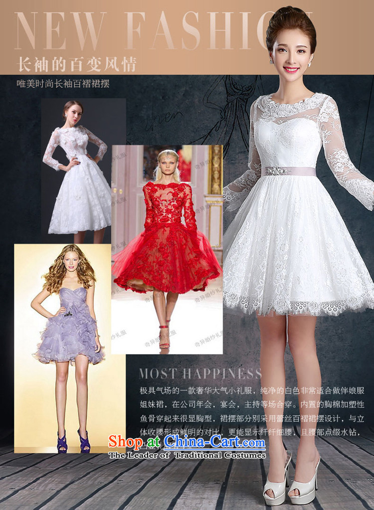 The autumn and winter long-sleeved lace bridesmaid skirt 2015 new white wedding banquet dinner dress short of annual dress skirt white s picture, prices, brand platters! The elections are supplied in the national character of distribution, so action, buy now enjoy more preferential! As soon as possible.