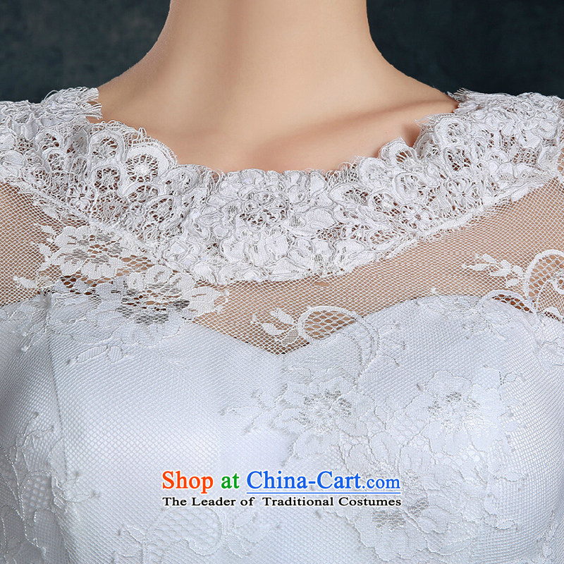 The autumn and winter long-sleeved lace bridesmaid skirt 2015 new white wedding banquet dinner dress short of annual meetings of the country s White Dress Suit color is Windsor shopping on the Internet has been pressed.