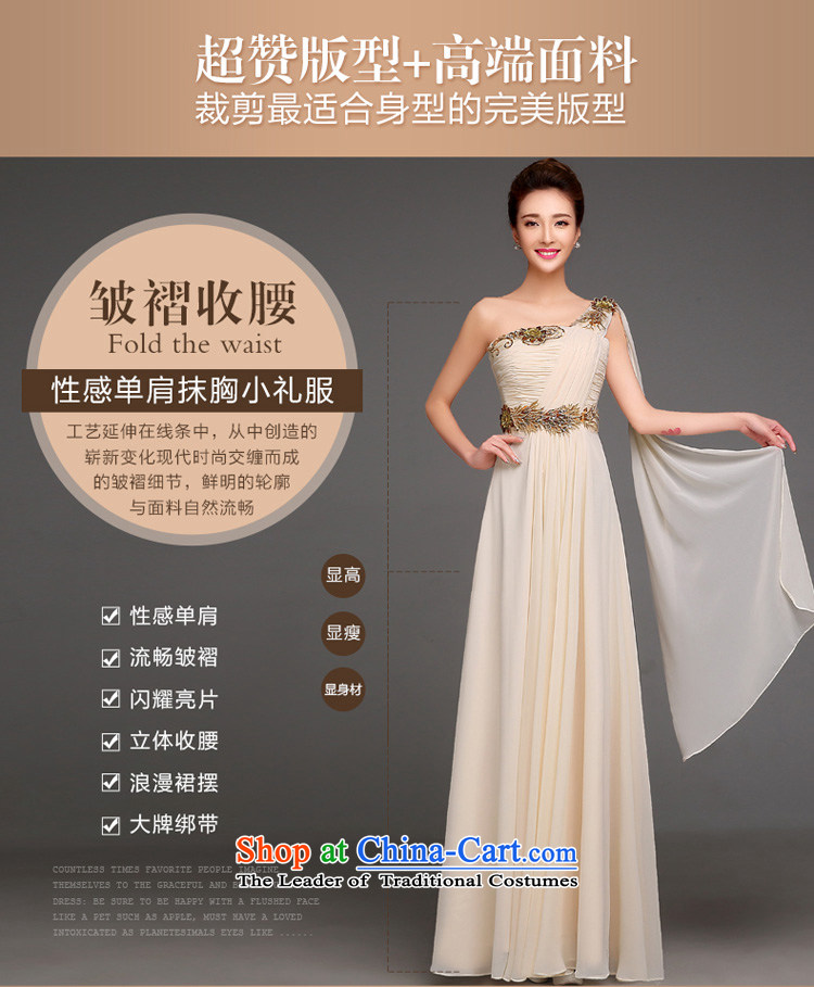 The autumn and winter 2015 annual meeting of the new Korean dress shoulder graphics thin marriage bridesmaid sister skirt short of serving wedding dress champagne color long XXL picture, prices, brand platters! The elections are supplied in the national character of distribution, so action, buy now enjoy more preferential! As soon as possible.