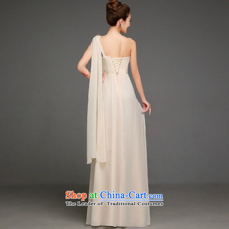 The autumn and winter 2015 annual meeting of the new Korean dress shoulder graphics thin marriage bridesmaid sister skirt short of serving wedding dress champagne color long XXL, country is Windsor , , , Color shopping on the Internet