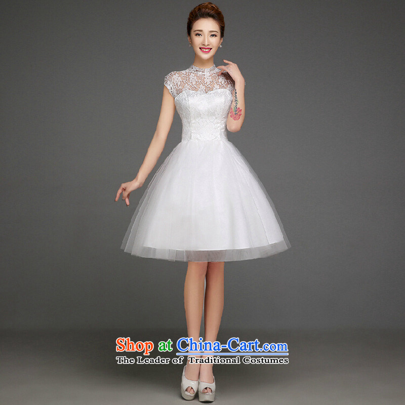 Korean short spring and autumn, bows to the autumn and winter 2015 new stylish marriages evening dress bridesmaid dress skirts Sau San whites