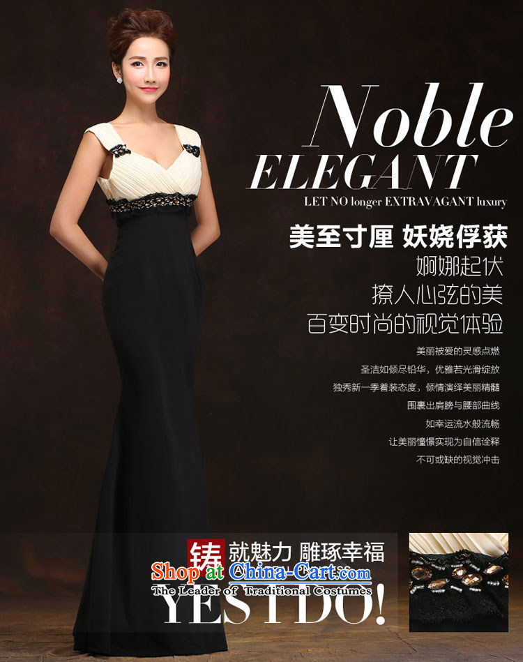 The feelings of Chinese New Year 2015 yarn wedding dresses crowsfoot Korean word V-Neck shoulder bride bows long evening under the auspices of dress skirt black L picture, prices, brand platters! The elections are supplied in the national character of distribution, so action, buy now enjoy more preferential! As soon as possible.